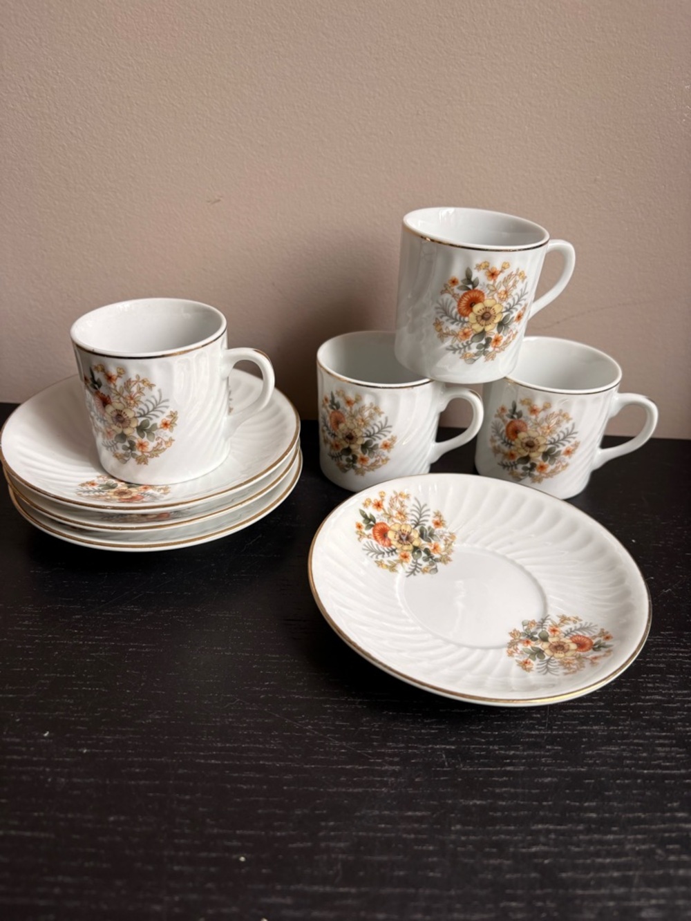 Miniature Floral Teacup and Saucer Set - Espresso sized cups/shot glasses